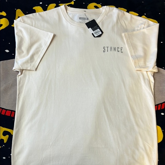 Stance Cream Short Sleeve Tee Classic Crew Neck - Picture 1 of 6